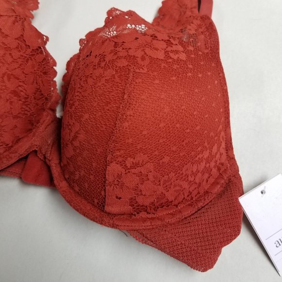 Auden High Apex Push-Up Bra Lace Orange Berry - Picture 3 of 5
